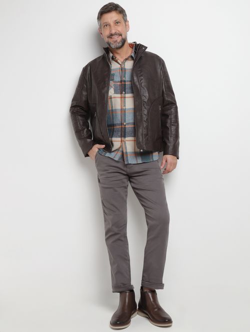 Camisa Manga Longa Xadrez Masculina MARINHO