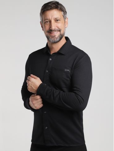 Camisa Manga Longa Masculina PRETO