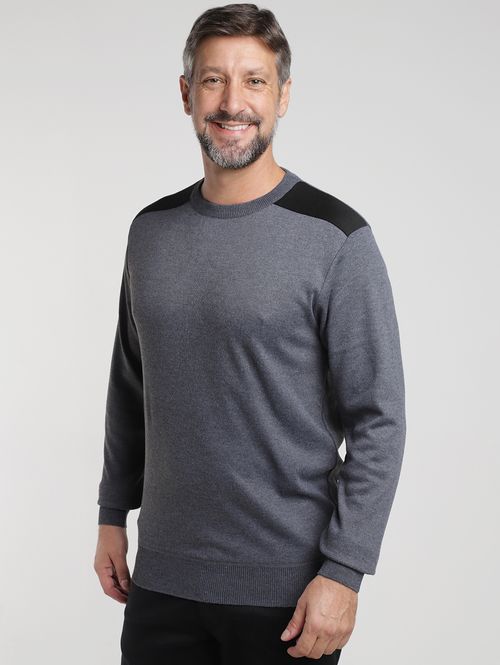 Blusão Tricot Elétron Masculino MESCLA ESCURO