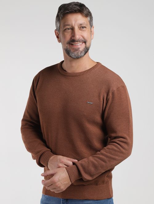 Suéter de Tricot Masculino MARROM