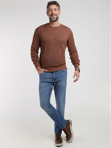 Suéter de Tricot Masculino MARROM