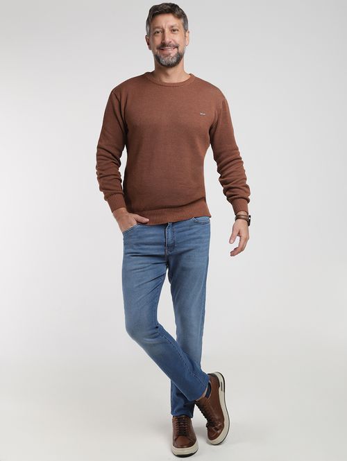 Suéter de Tricot Masculino MARROM