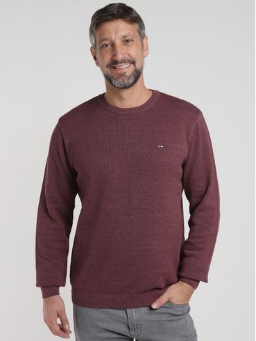 Blusão Tricot Manga Longa Masculino BORDO