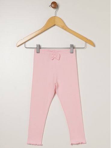 Calça Canelada Infantil Para Menina - ROSA