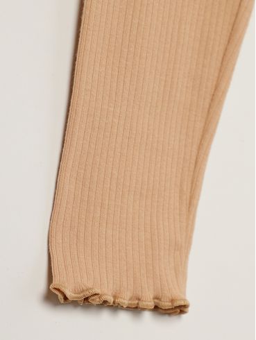 Calça Canelada Infantil Para Menina - BEGE