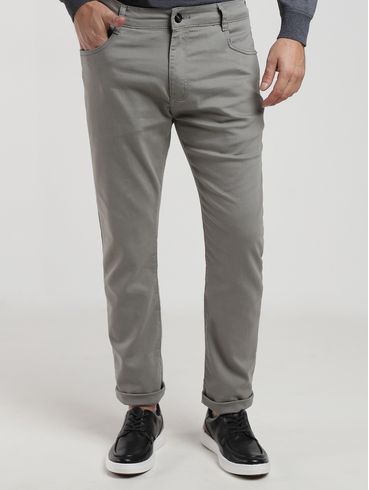 Calça Sarja Slim Masculina Cinza
