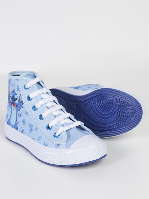 Tênis Cano Alto Stitch Disney Juvenil Para Menina- AZUL/BRANCO
