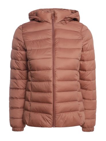 Casaco Puffer Com Capuz Feminino MARROM