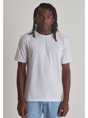 Camiseta básica gola redonda branca
