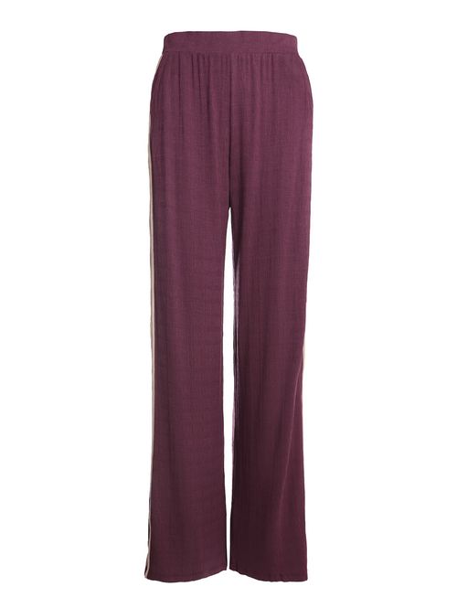 Calça Wide Leg Autentique Feminina BORDO/BORDO/AREIA