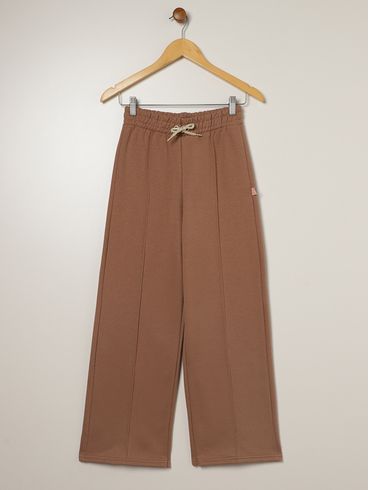 Calça Moletom Juvenil Para Menina - CAQUI