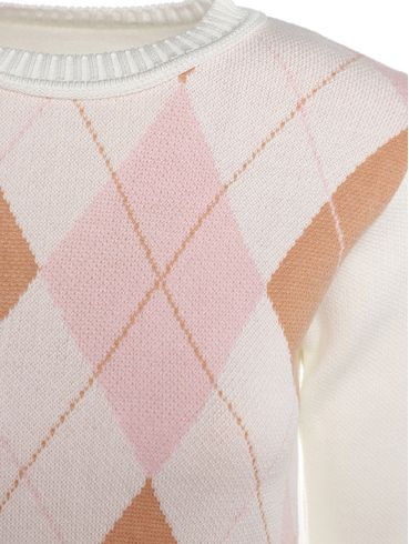 Blusão Tricot Xadrez Feminino BEGE