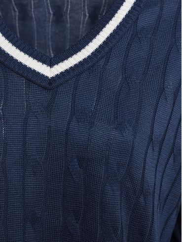 Blusão Tricot Gola V Feminino MARINHO