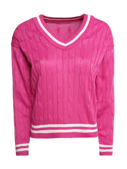 Blusão Tricot Decote V Feminino ROSA