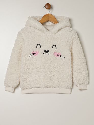 Moletom Infantil Para Menina - OFF WHITE
