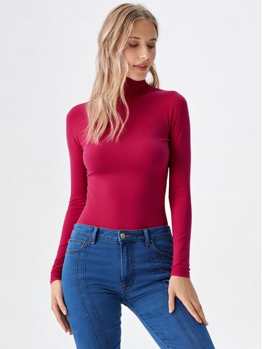 Blusa Manga Longa Gola Alta Feminina BORDO