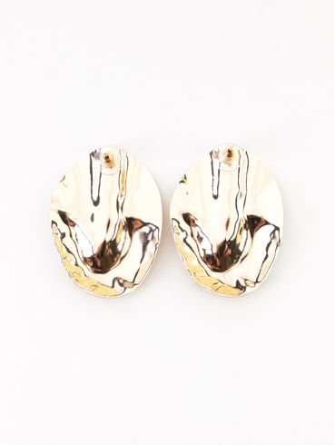 Brinco Oval Orgânico DOURADO