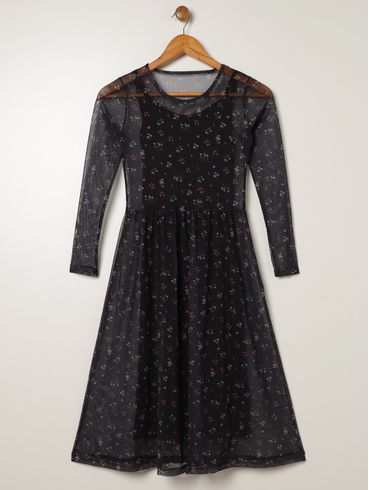Vestido Juvenil Para Menina - PRETO