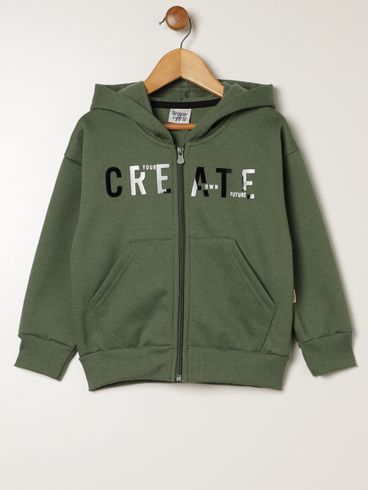 Jaqueta Com Capuz Infantil Para Menino - VERDE