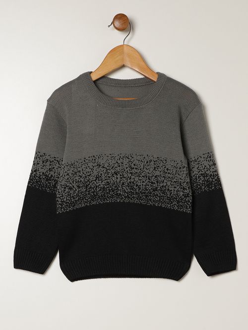 Blusão Tricot Infantil Para Menino - PRETO/GRAFITE