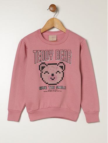 Moletom Brilhoso Infantil Para Menina - ROSA