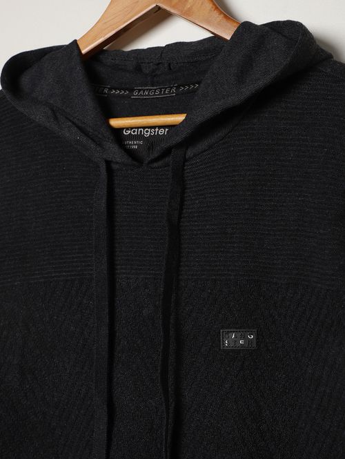 Blusão Tricot Capuz Gangster Plus Size Masculino GRAFITE