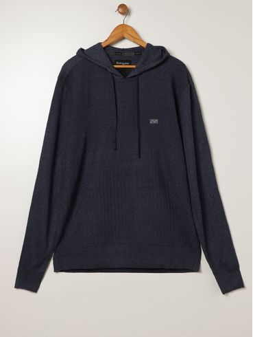 Bluão Tricot Capuz Gangster Plus Size Masculino MARINHO