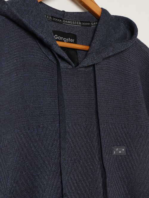 Blusão Tricot Capuz Gangster Plus Size Masculino MARINHO
