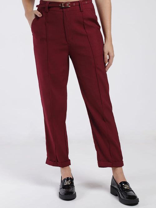 Calça Reta Alfaiataria Eagle Rock Feminina VINHO