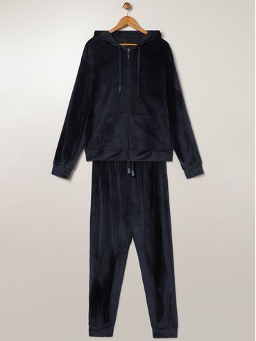 Conjunto Plush Longo Plus Size Feminino MARINHO