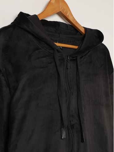 Conjunto Plush Longo Plus Size Feminino PRETO