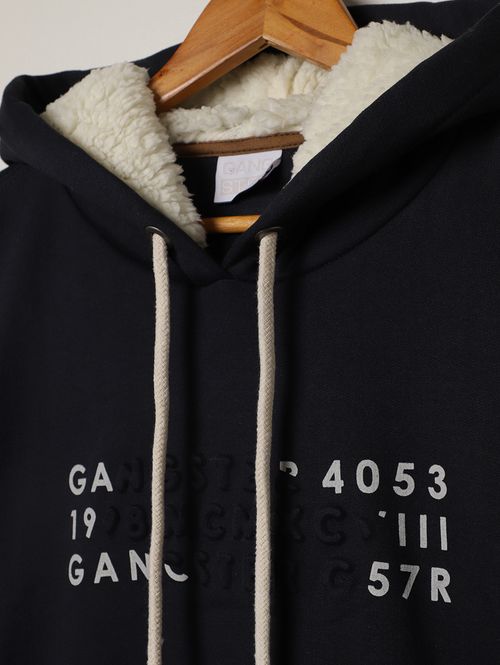 Moletom Com Capuz Gangster Plus Size Masculino MARINHO