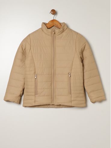 Casaco Parka Juvenil Para Menina - BEGE