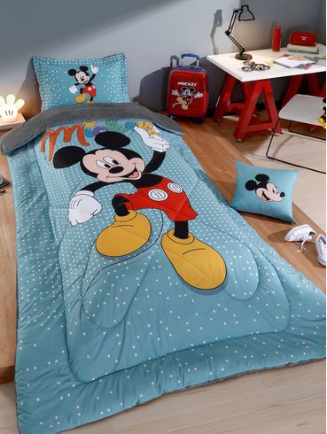 Edredom Solteiro Mickey Home Hedrons AZUL
