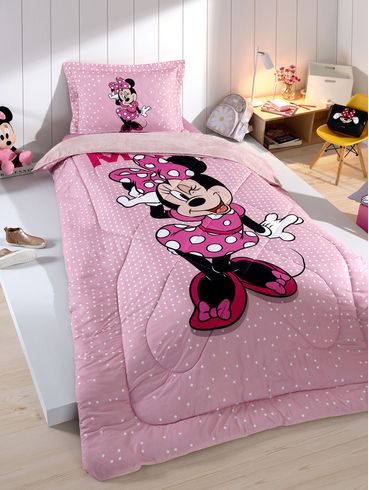 Edredom Solteiro Minnie Home Hedrons ROSA