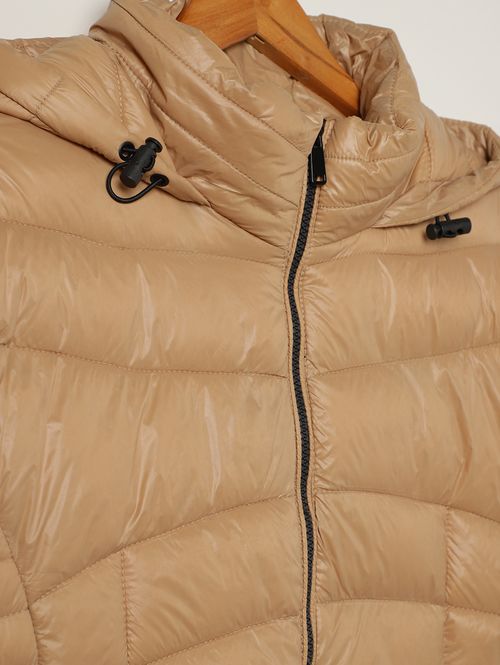 Jaqueta Puffer Plus Size Feminina BEGE