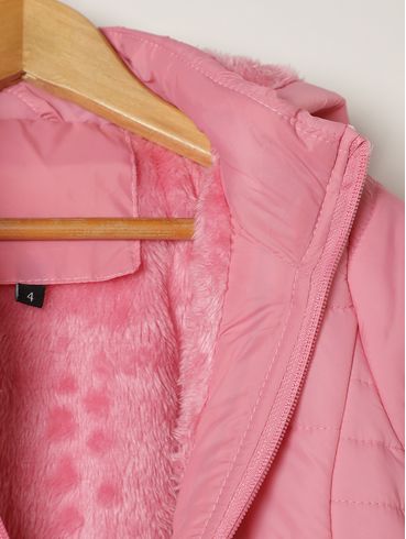 Casaco Parka Infantil Para Menina - ROSA