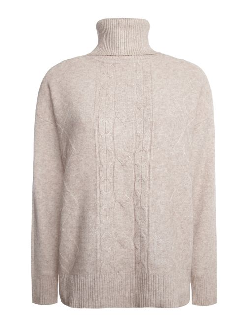 Blusão Tricot Alongado Gola Alta Feminina CARAMELO