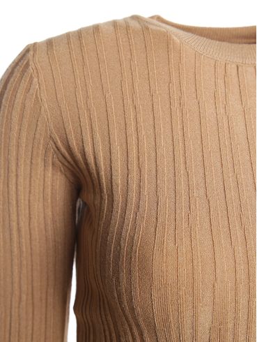 Blusão Tricot Manga Longa Feminino CAQUI