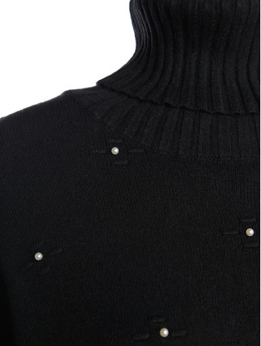 Blusão Tricot Gola Alta Feminino PRETO