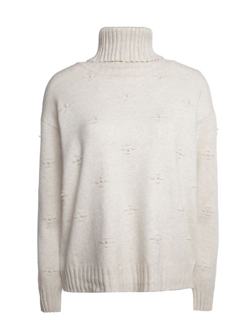 Blusão Tricot Gola Alta Feminino AREIA