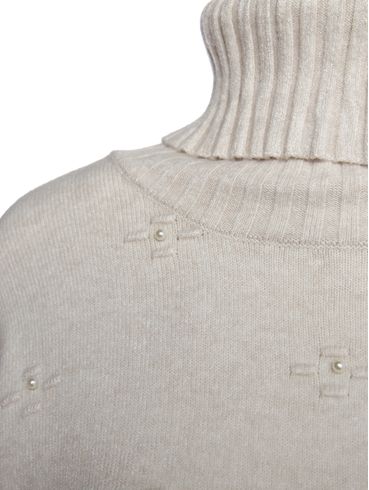 Blusão Tricot Gola Alta Feminino AREIA