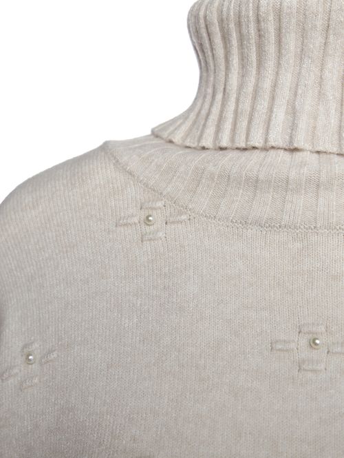 Blusão Tricot Gola Alta Feminino AREIA