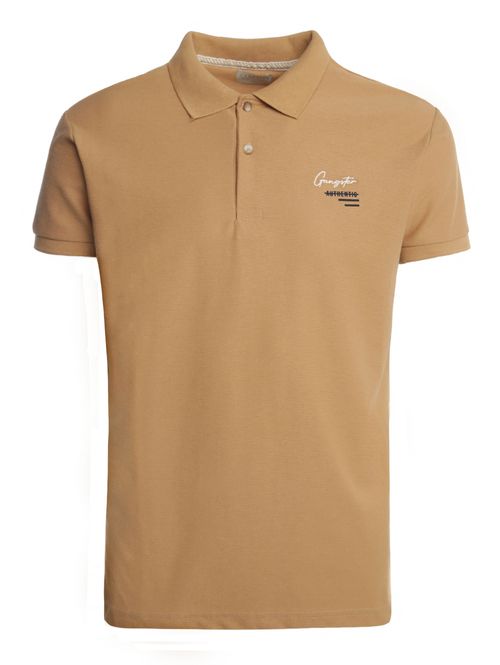 Polo Manga Curta Gangster Masculina BEGE