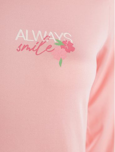 Pijama Suede Longo Feminino ROSA CLARO/BRANCO