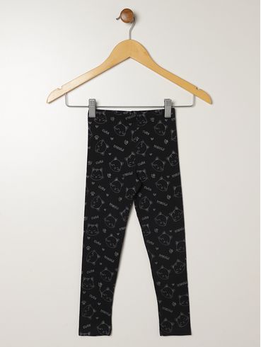 Calça Legging Infantil Para Menina - PRETO