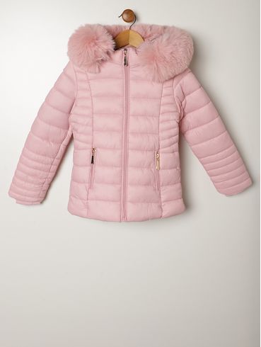 Jaqueta Puffer Infantil Para Menina - ROSA