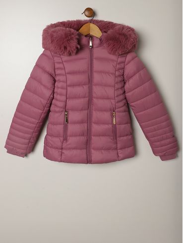 Casaco Parka Infantil Para Menina - ROXO