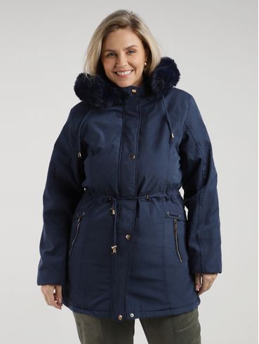Casaco Parka Plus Size Feminino MARINHO