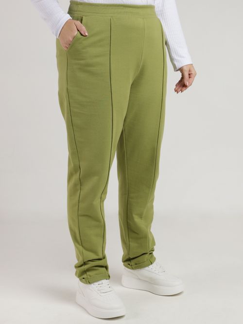 Calça Moletinho Reta Autentique Plus Size Feminina VERDE